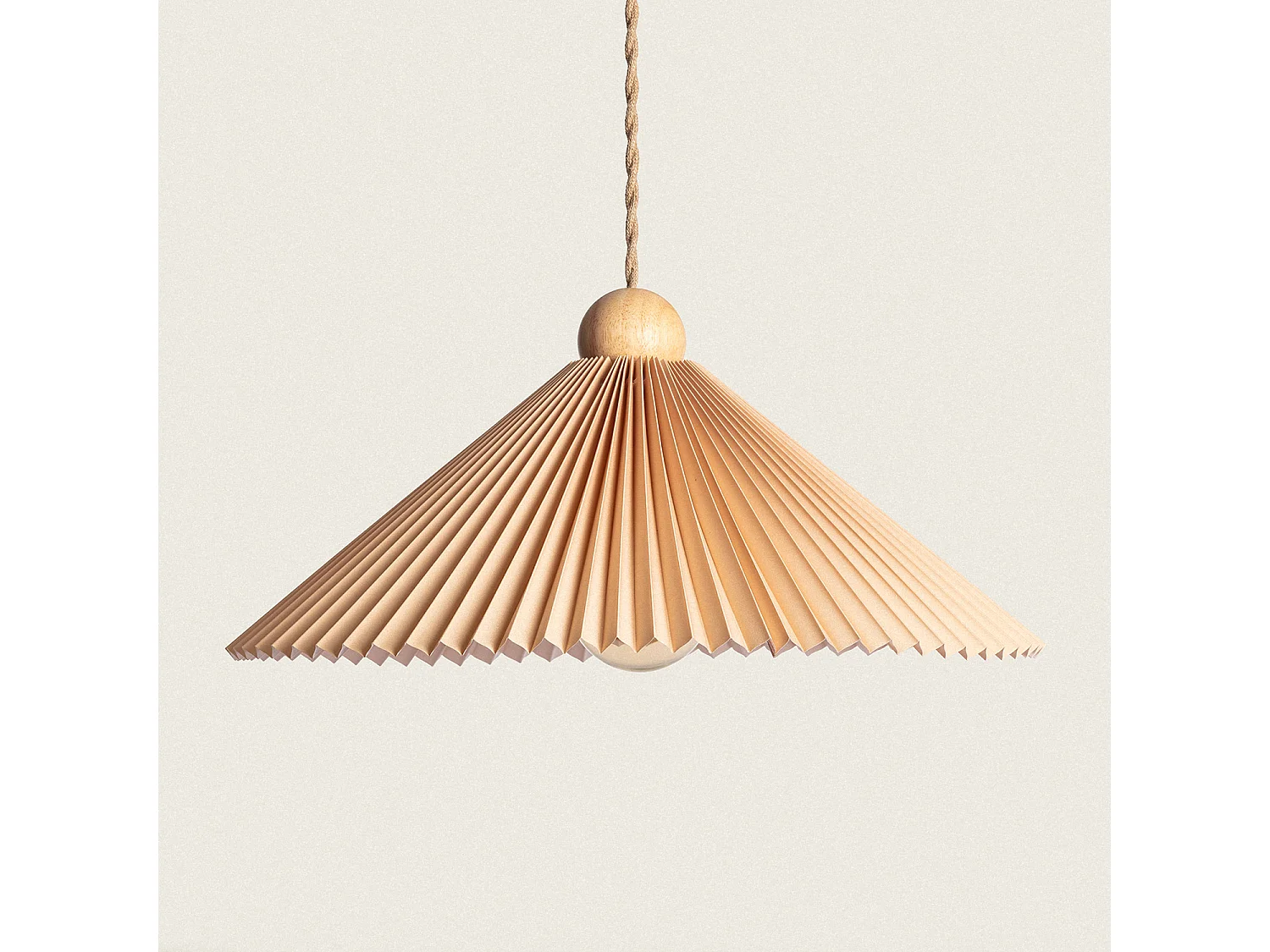 Suspension Bois et Tissu Luanda Orange