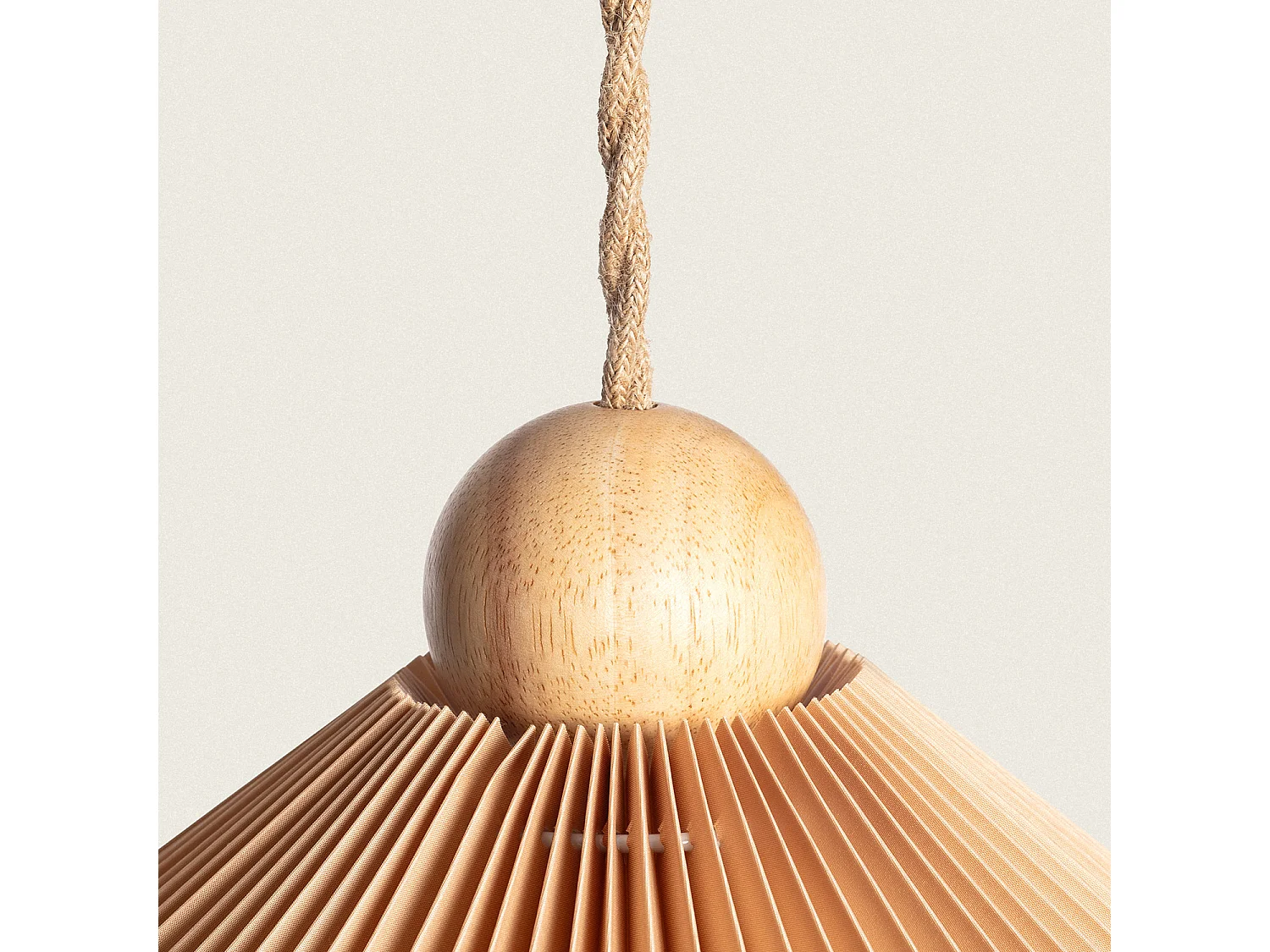 Suspension Bois et Tissu Luanda Orange