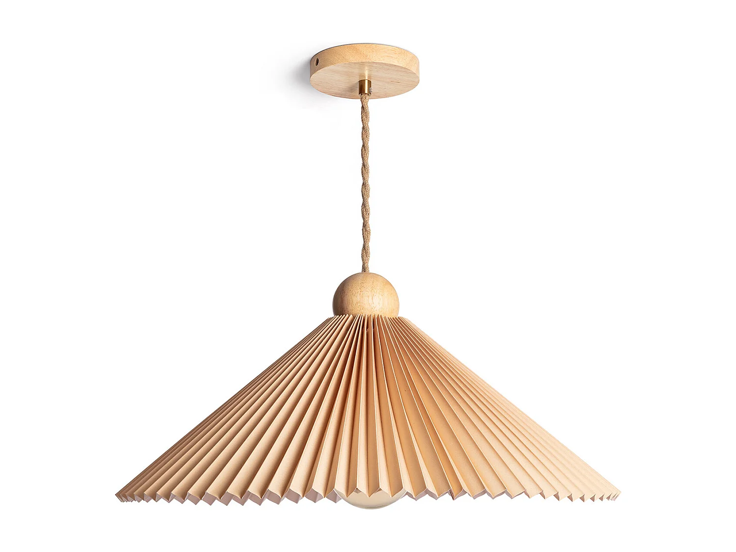 Suspension Bois et Tissu Luanda Orange