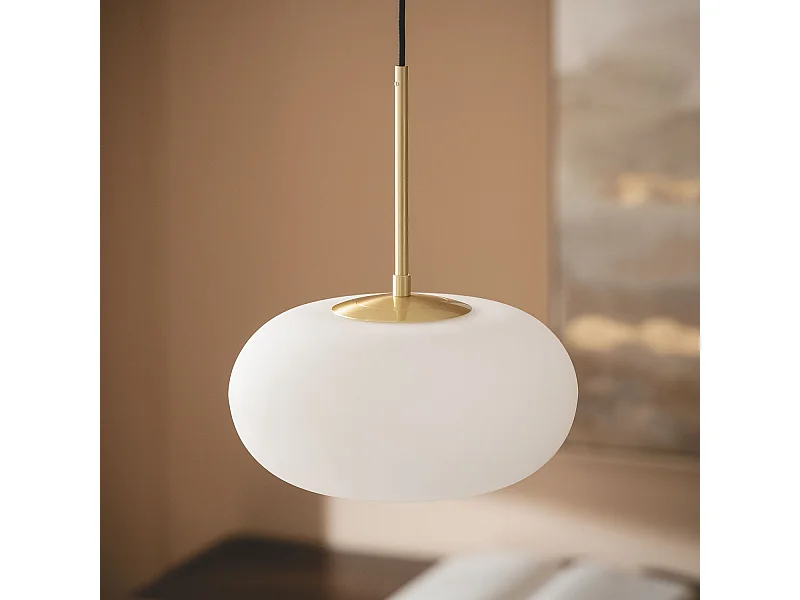 Suspension LED 9W Métal et Verre Keyla Doré