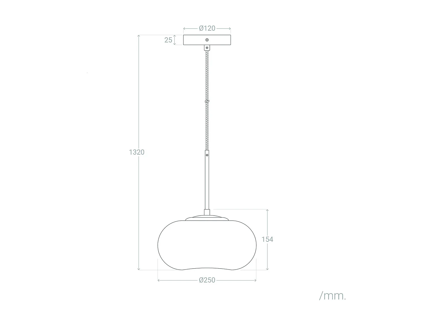 Suspension LED 9W Métal et Verre Keyla Doré