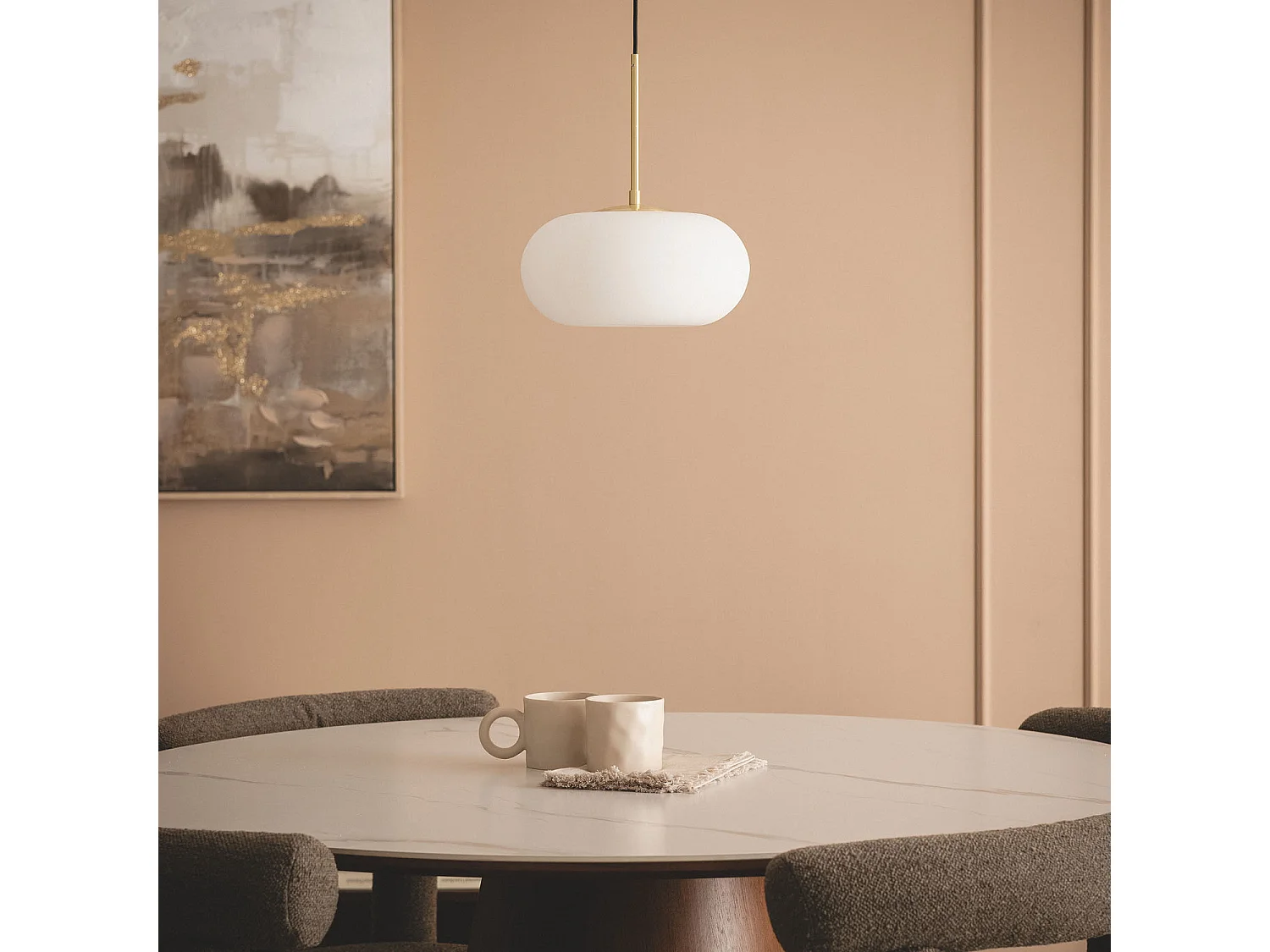 Suspension LED 9W Métal et Verre Keyla Doré