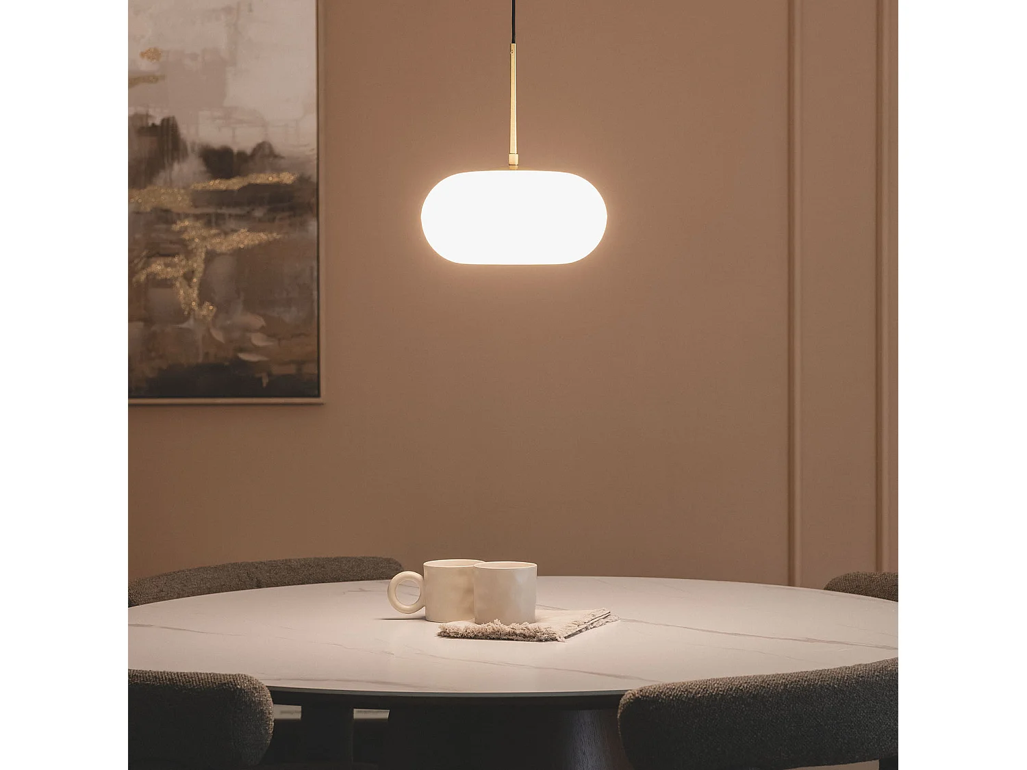 Lámpara Colgante LED 9W Metal y Cristal Keyla Dorado