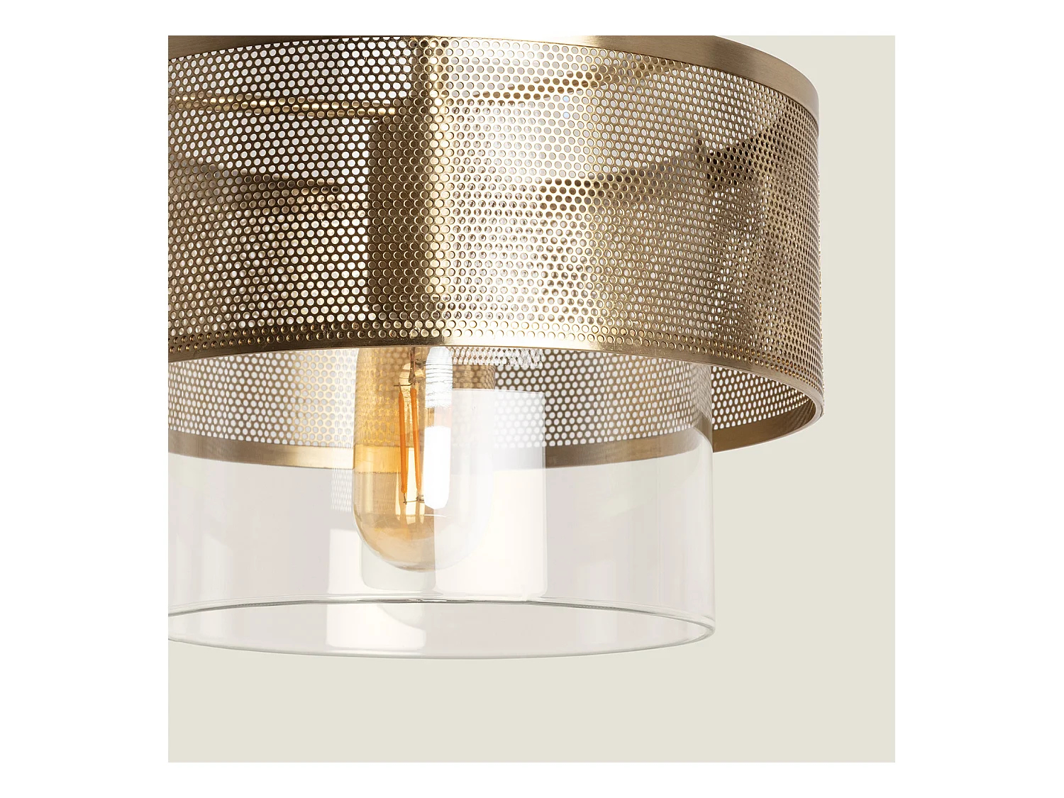 Suspension Métal et Verre Jaelyn  Doré