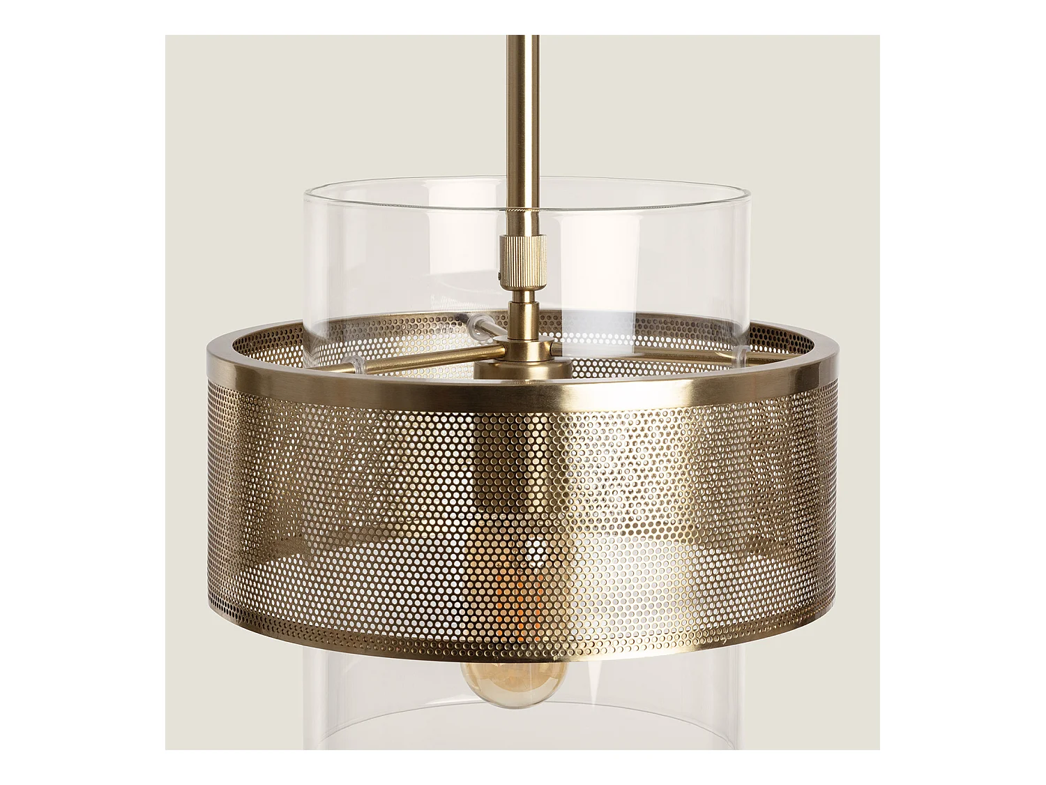 Suspension Métal et Verre Jaelyn  Doré