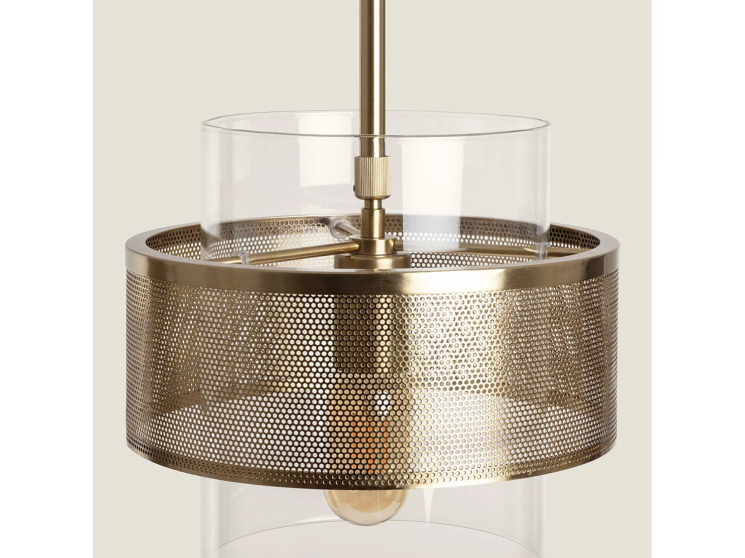 Lampada a Sospensione Metallo e Vetro Jaelyn Oro