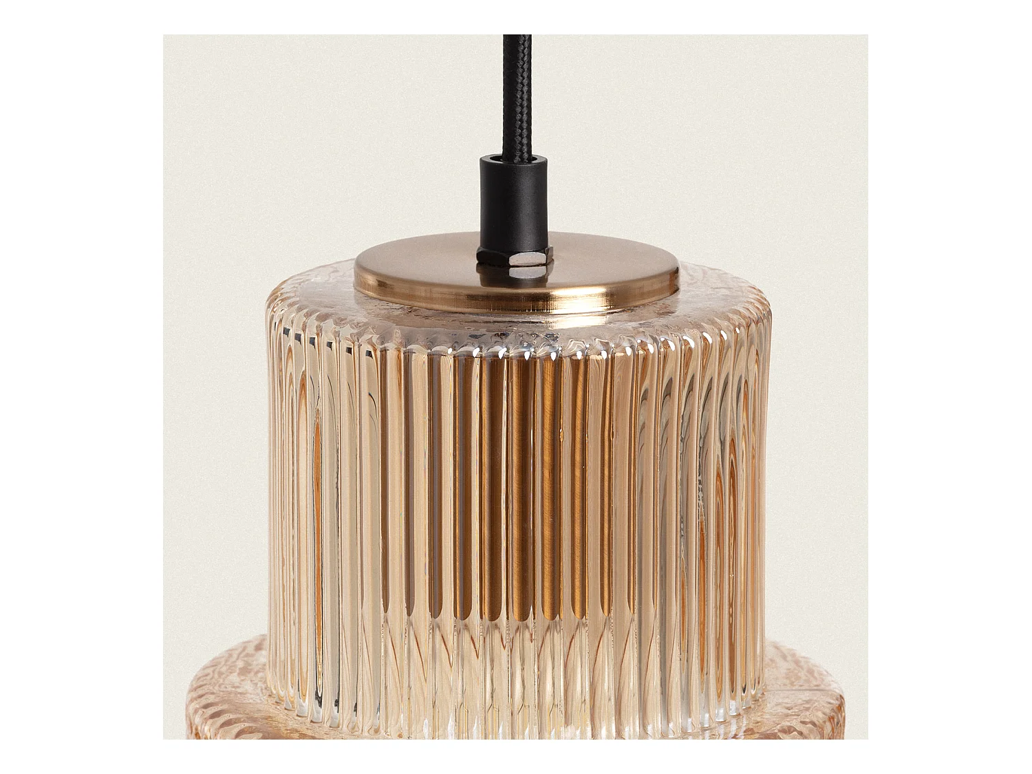 Suspension Métal et Verre Berila Ambre