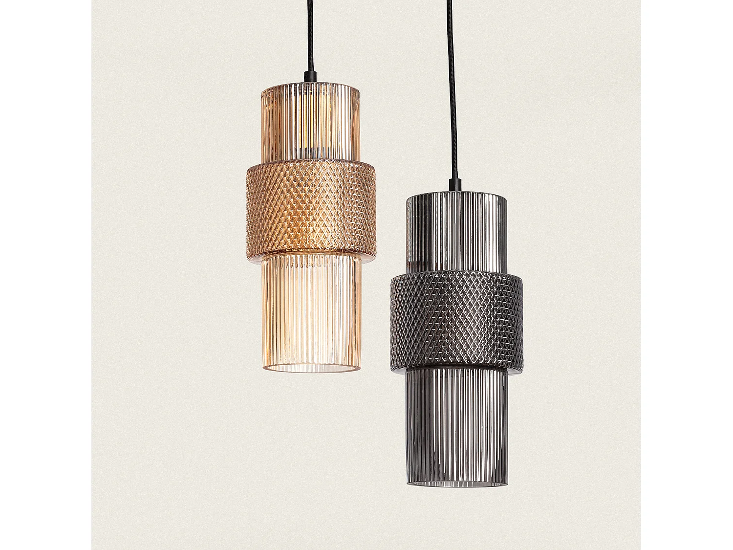 Suspension Métal et Verre Berila Ambre