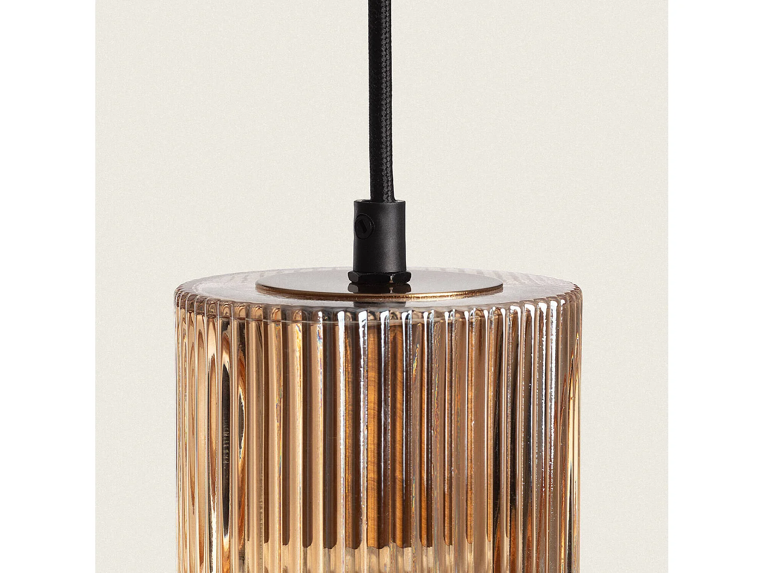 Suspension Métal et Verre Berila Ambre