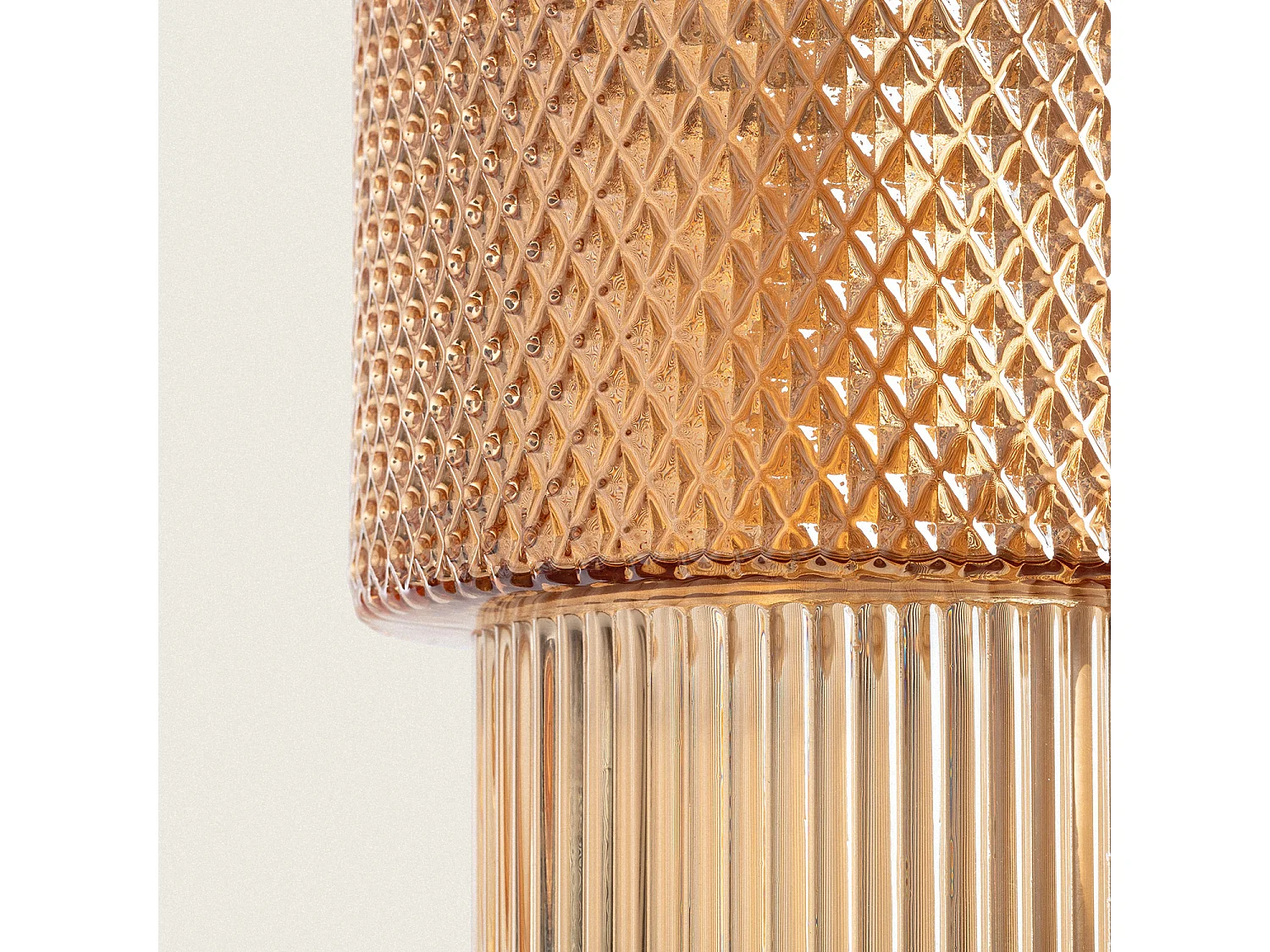 Lámpara Colgante Metal y Cristal Berila Ámbar