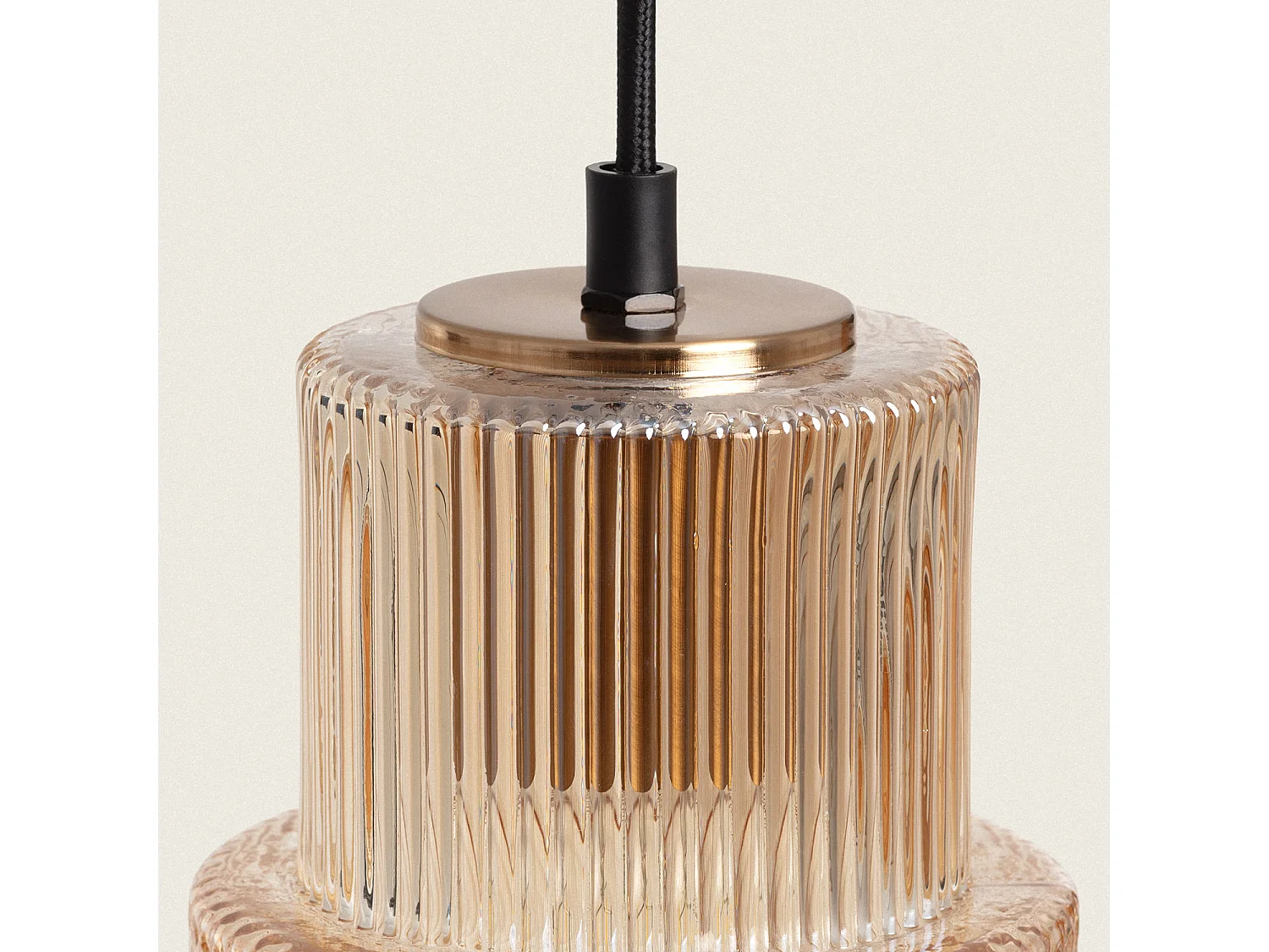 Lámpara Colgante Metal y Cristal Berila Ámbar