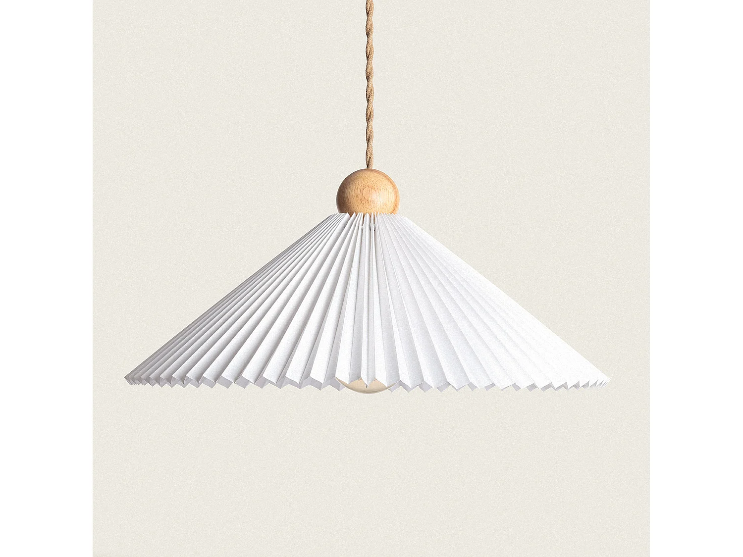 Suspension Bois et Tissu Luanda Blanc