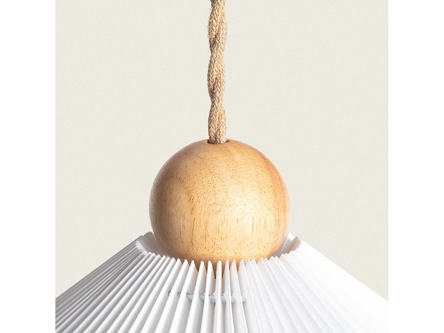 Suspension Bois et Tissu Luanda Blanc