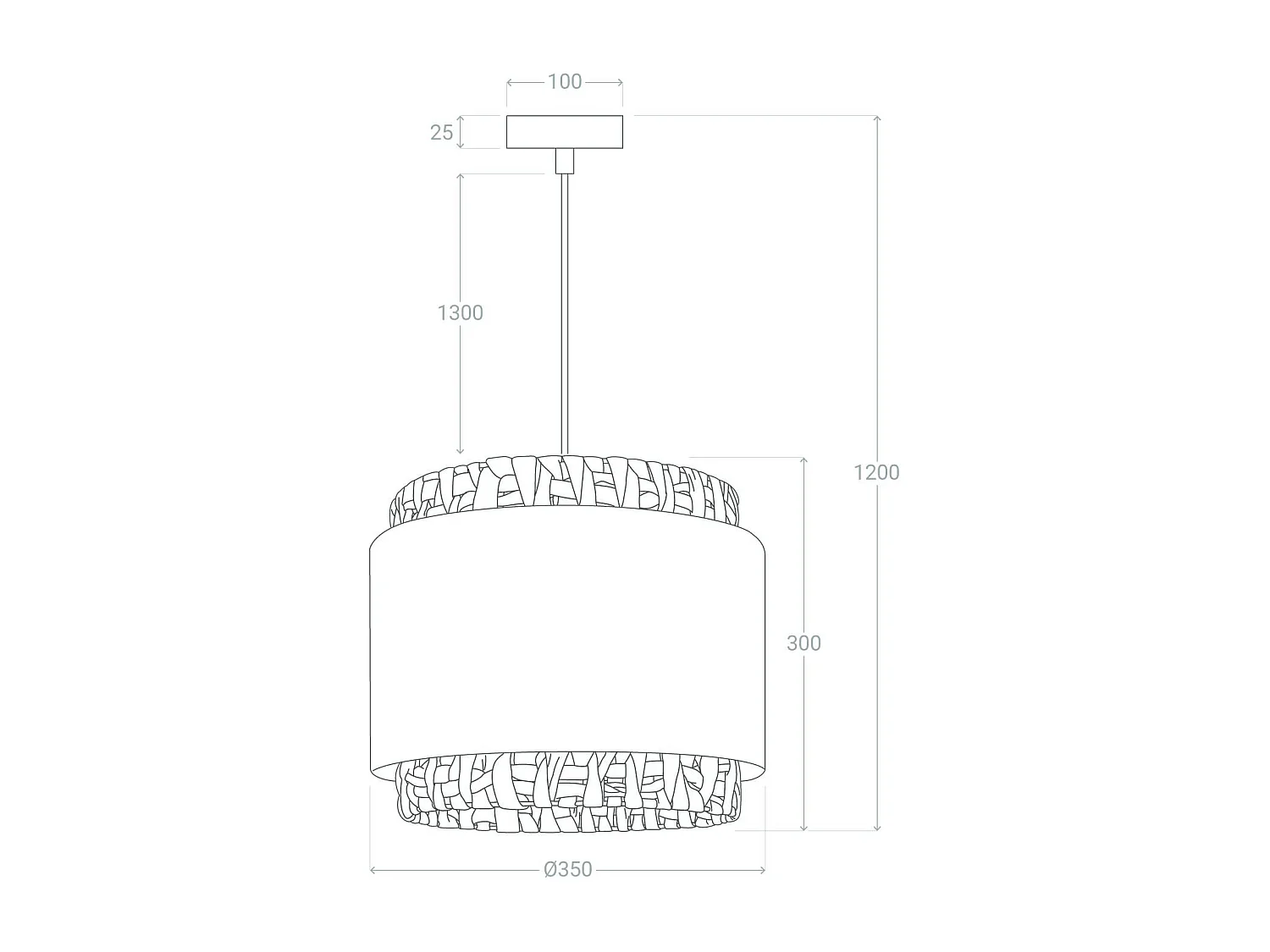 Suspension Fibres Naturelles Orleans  Vert Céladon
