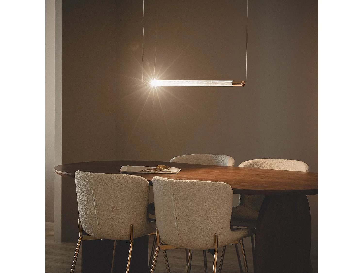 Suspension LED 2,5W Métal et Verre Harold Doré