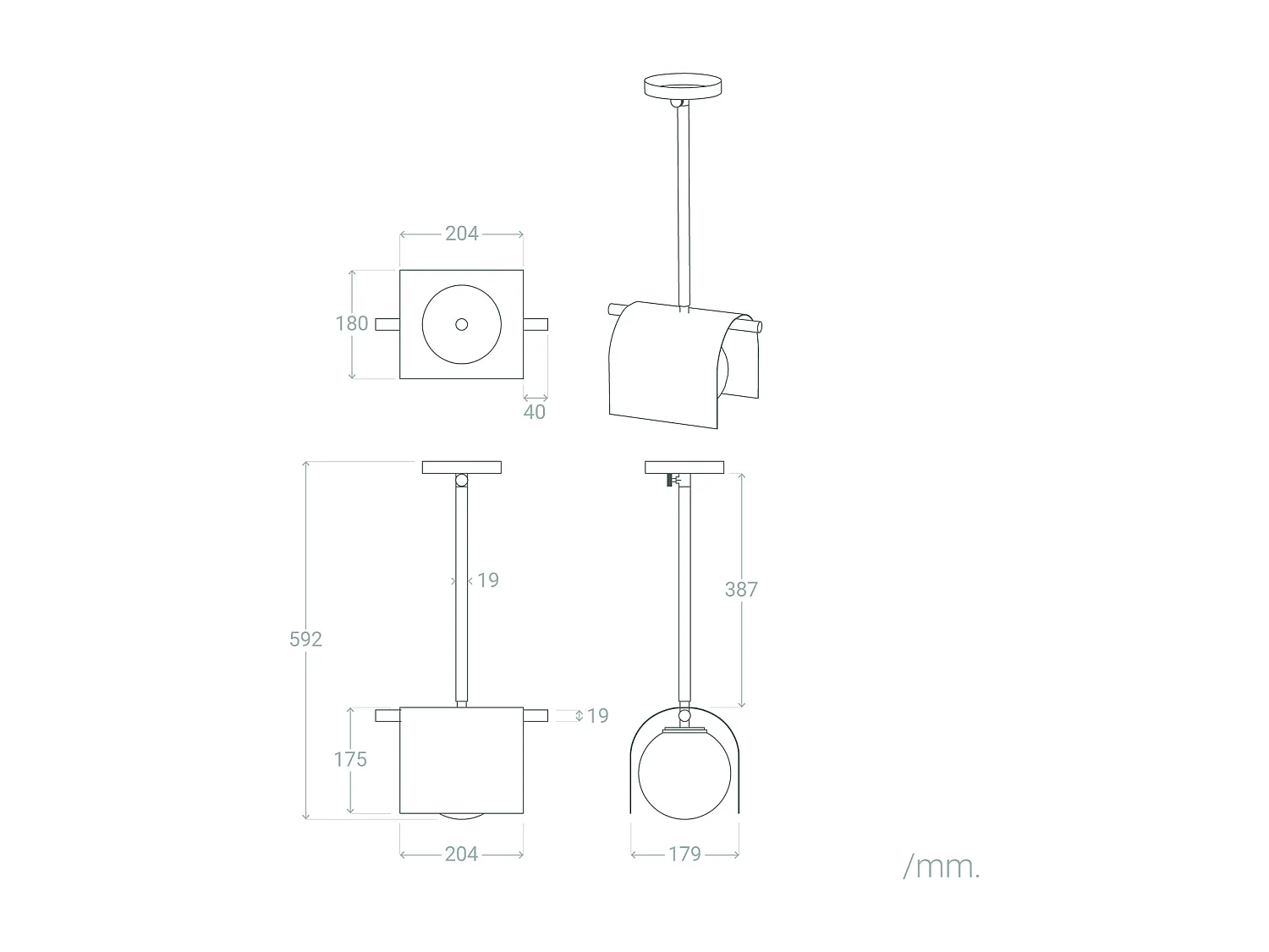 Lampada a Sospensione Metallo Heswall Verde
