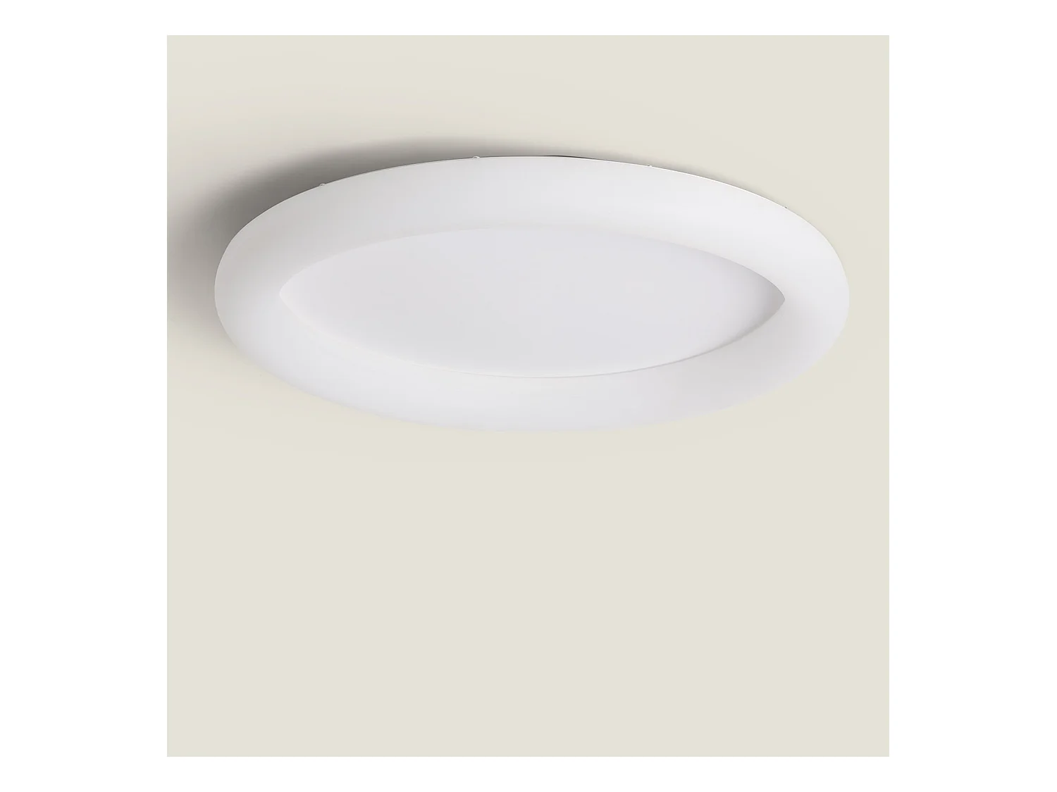 Plafonnier LED 48W Rond Métal Ø500 mm Irlava  Blanc
