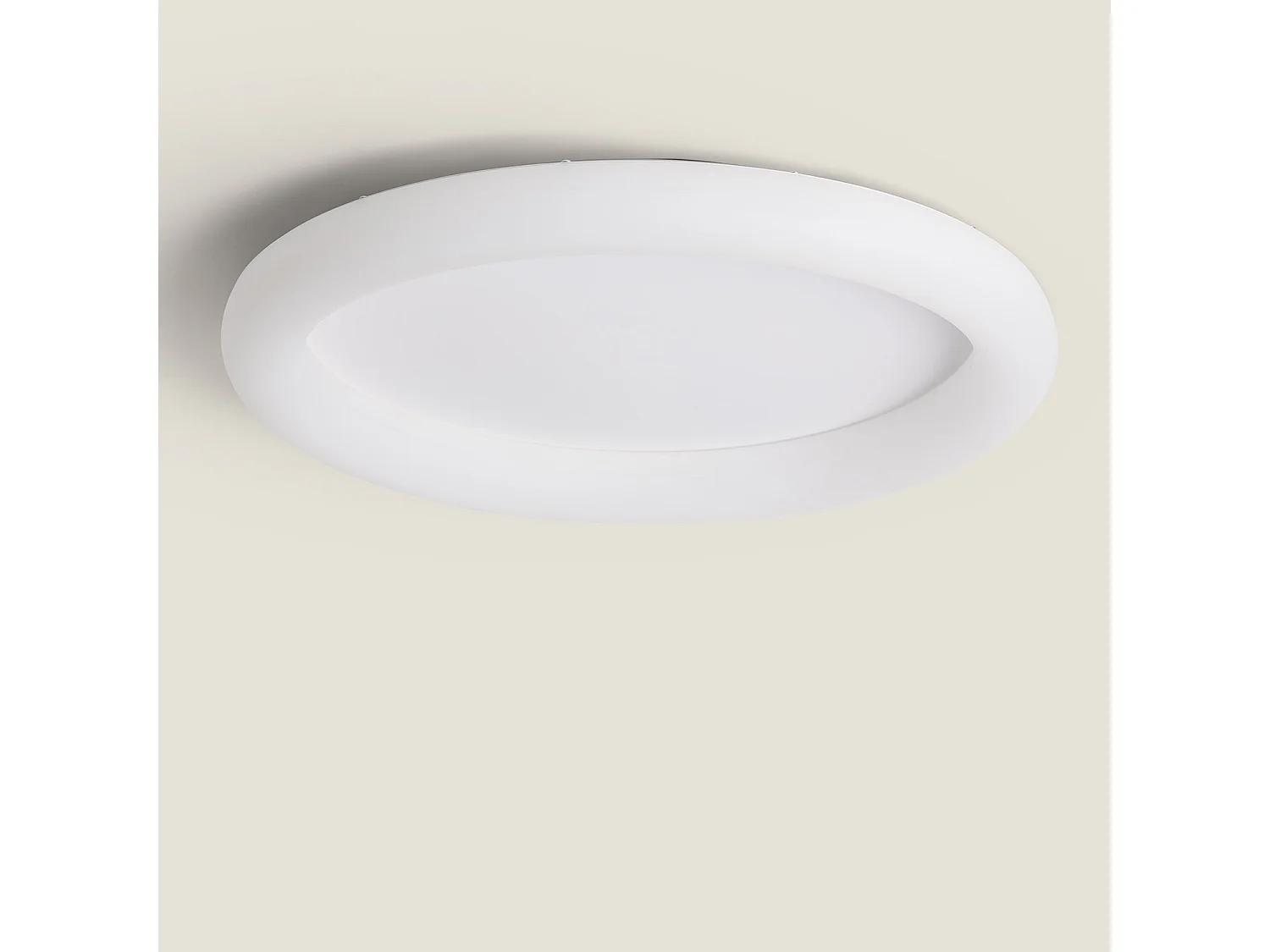 Plafonnier LED 48W Rond Métal Ø500 mm Irlava  Blanc