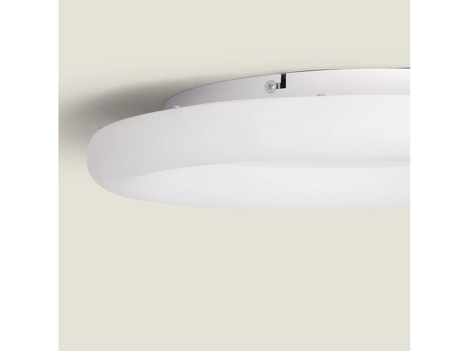Plafonnier LED 48W Rond Métal Ø500 mm Irlava  Blanc