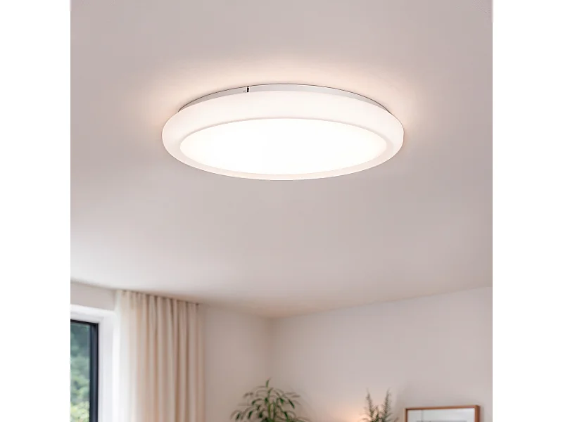 Plafonnier LED 48W Rond Métal Ø500 mm Irlava  Blanc