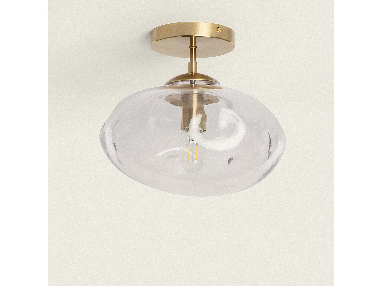 Lampada da Soffitto Metallo e Vetro Halych Trasparente