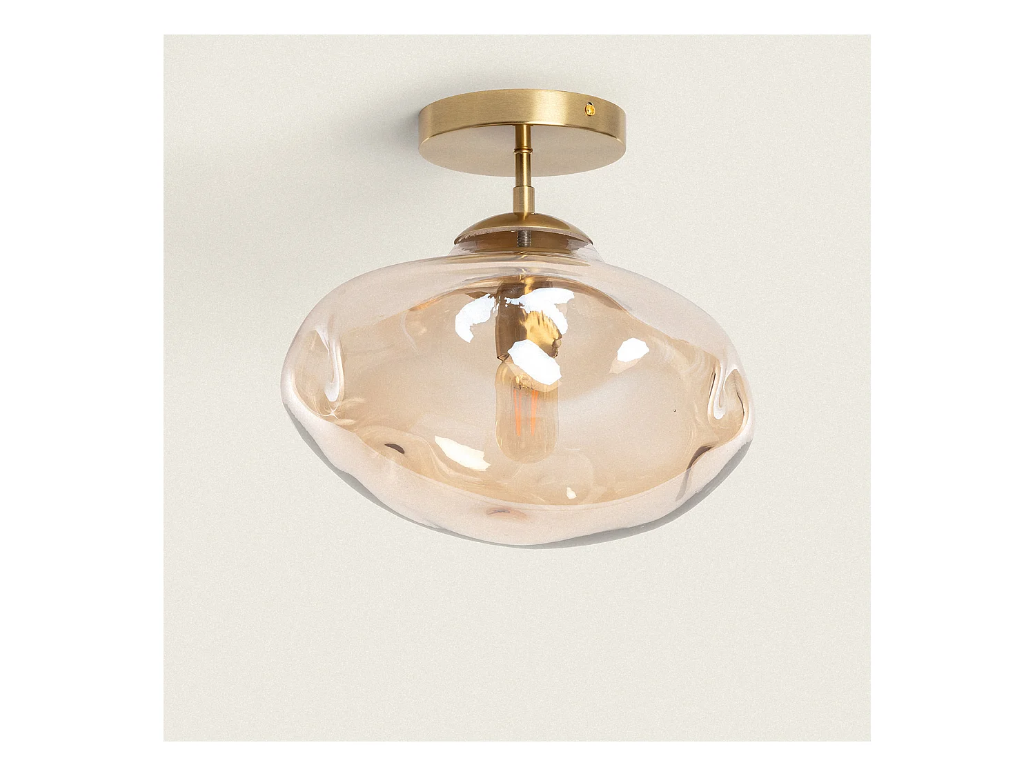 Plafonnier Métal et Verre Halych Transparent