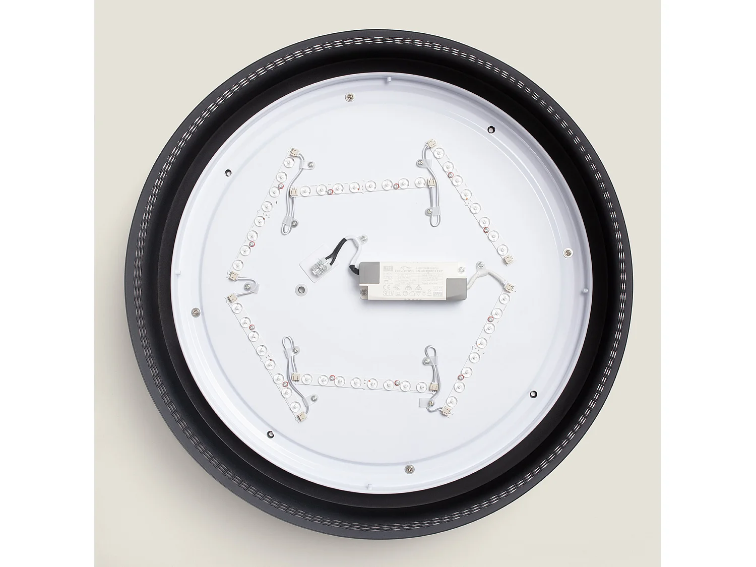 Plafón de Techo LED 40W Metal Saska L Negro Mate