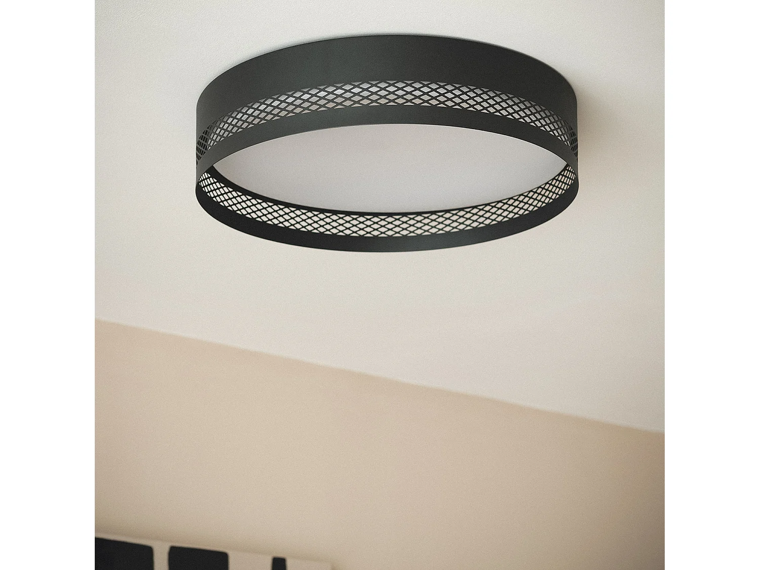 Plafón de Techo LED 40W Metal Saska L Negro Mate