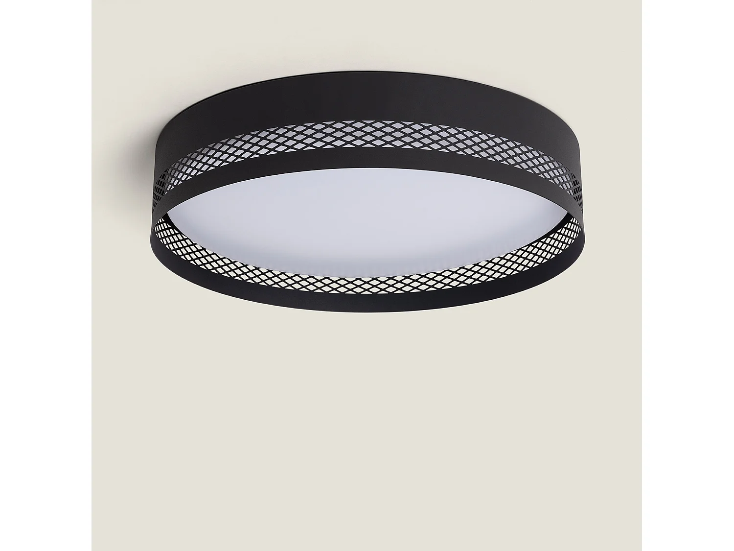 Plafonnier LED 40W Métal Saska L Noir mat