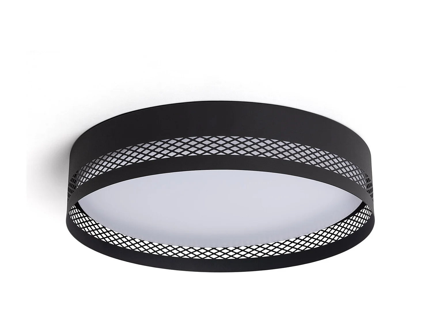 Plafón de Techo LED 40W Acero Saska L Negro Mate