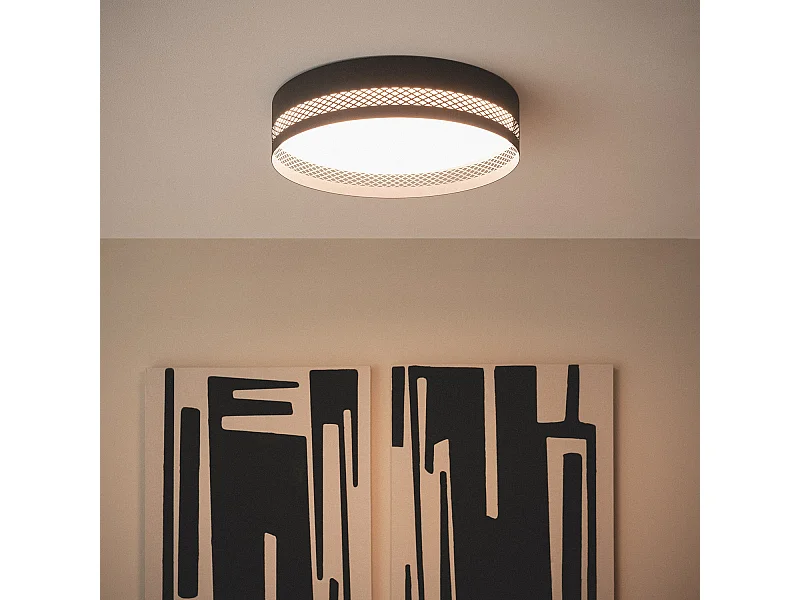 Plafonnier LED 40W Métal Saska L Noir mat