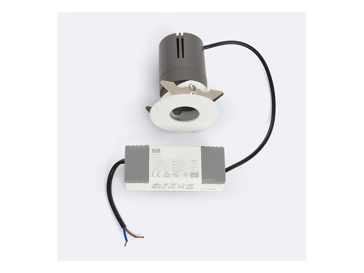 Spot Downlight LED 9W Conique Modulaire Store Coupe Ø 55 mm 4000K Blanc Blanc neutre