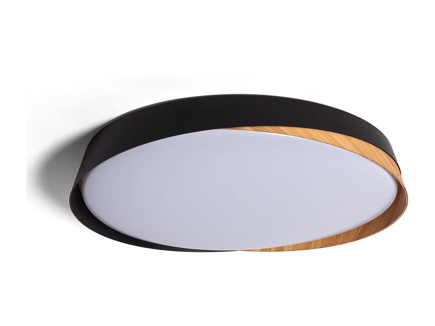 Plafoniera LED 36W Circolare Ø520 mm CCT Selezionabile Nil Nero
