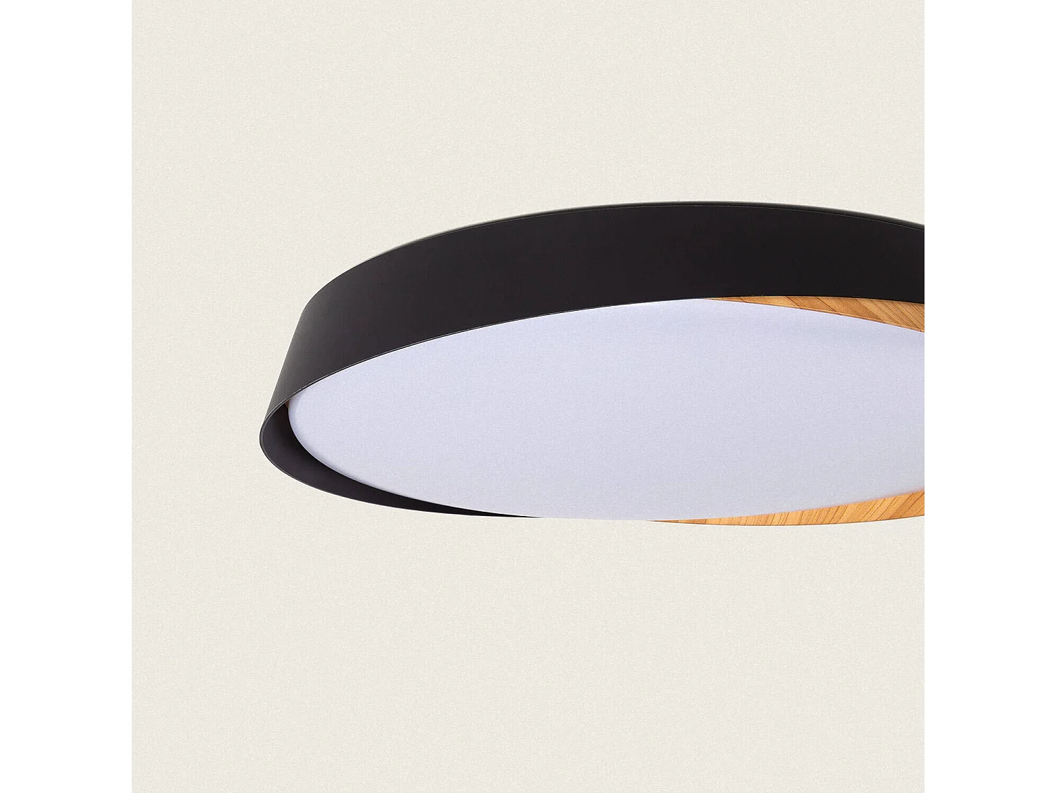 Plafoniera LED 36W Circolare Ø520 mm CCT Selezionabile Nil Nero