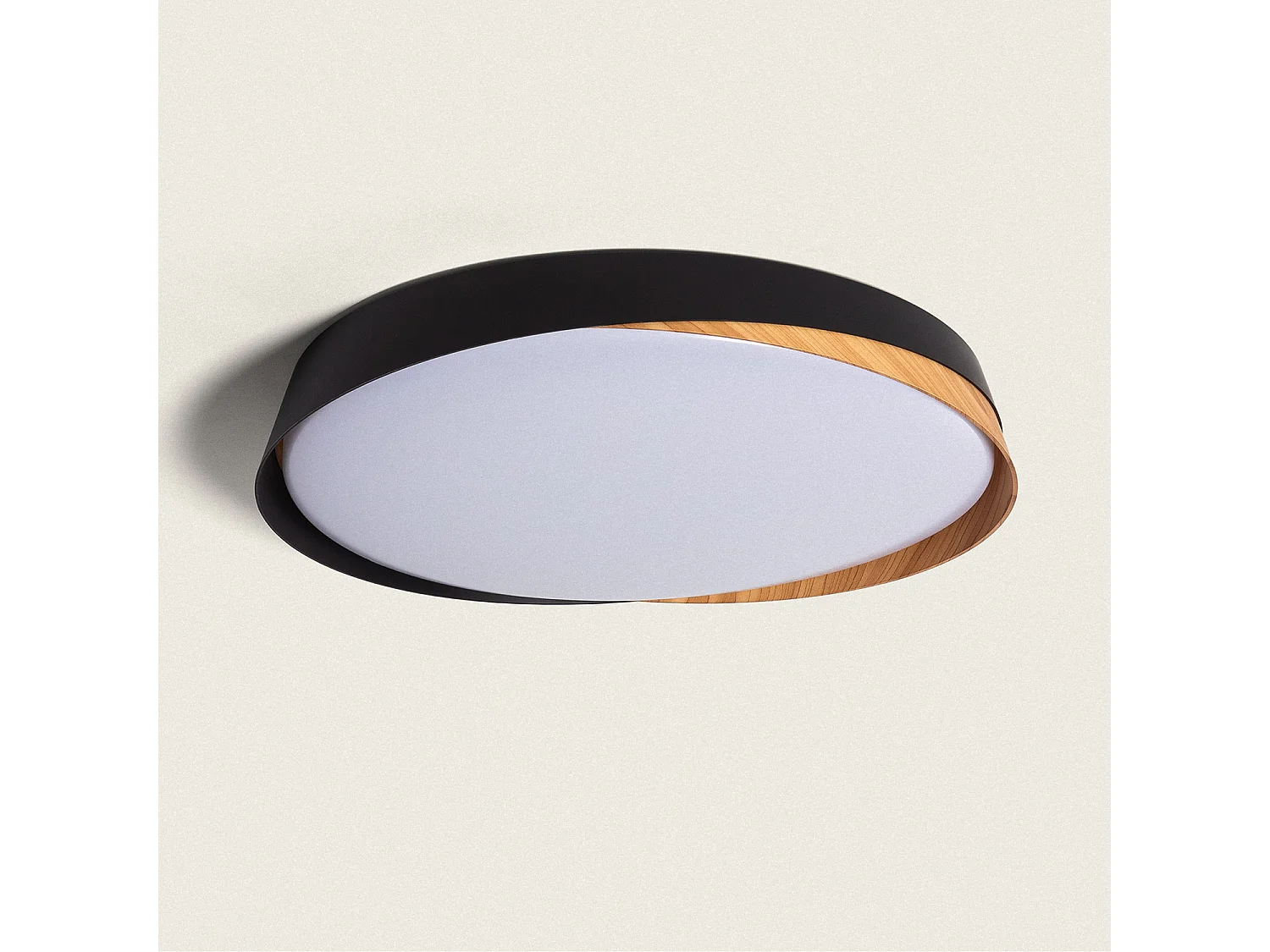 Plafoniera LED 36W Circolare Ø520 mm CCT Selezionabile Nil Nero
