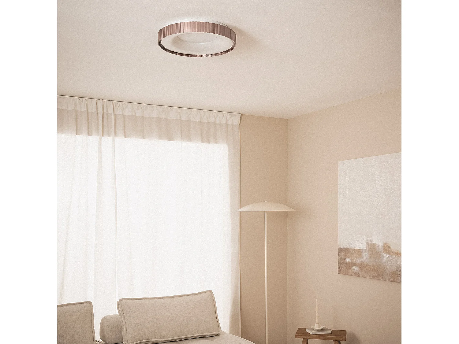 Plafoniera LED 24W Circolare Metallo CCT Selezionabile Guerin Rame