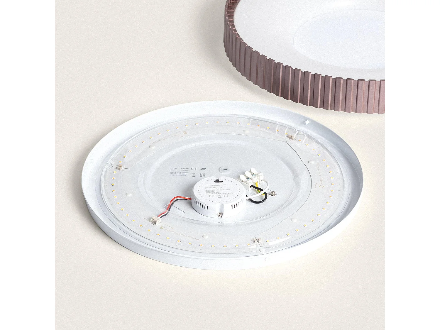 Plafonnier LED 24W Rond Métal CCT Sélectionnable Selectionnable Guerin Cuivre