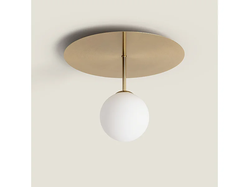 Plafonnier Métal et Verre Moonlight Brass Doré