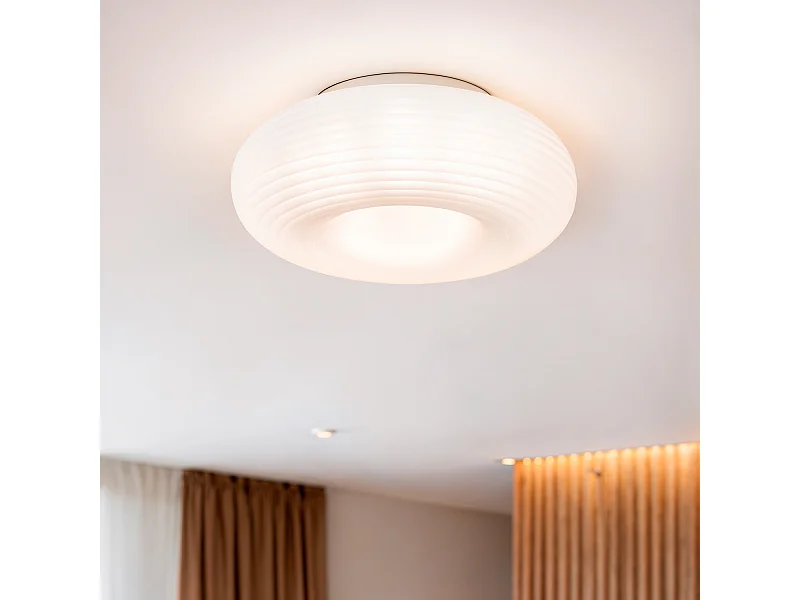 Plafonnier LED 24W Rond Métal Ø350 mm Junai  Blanc