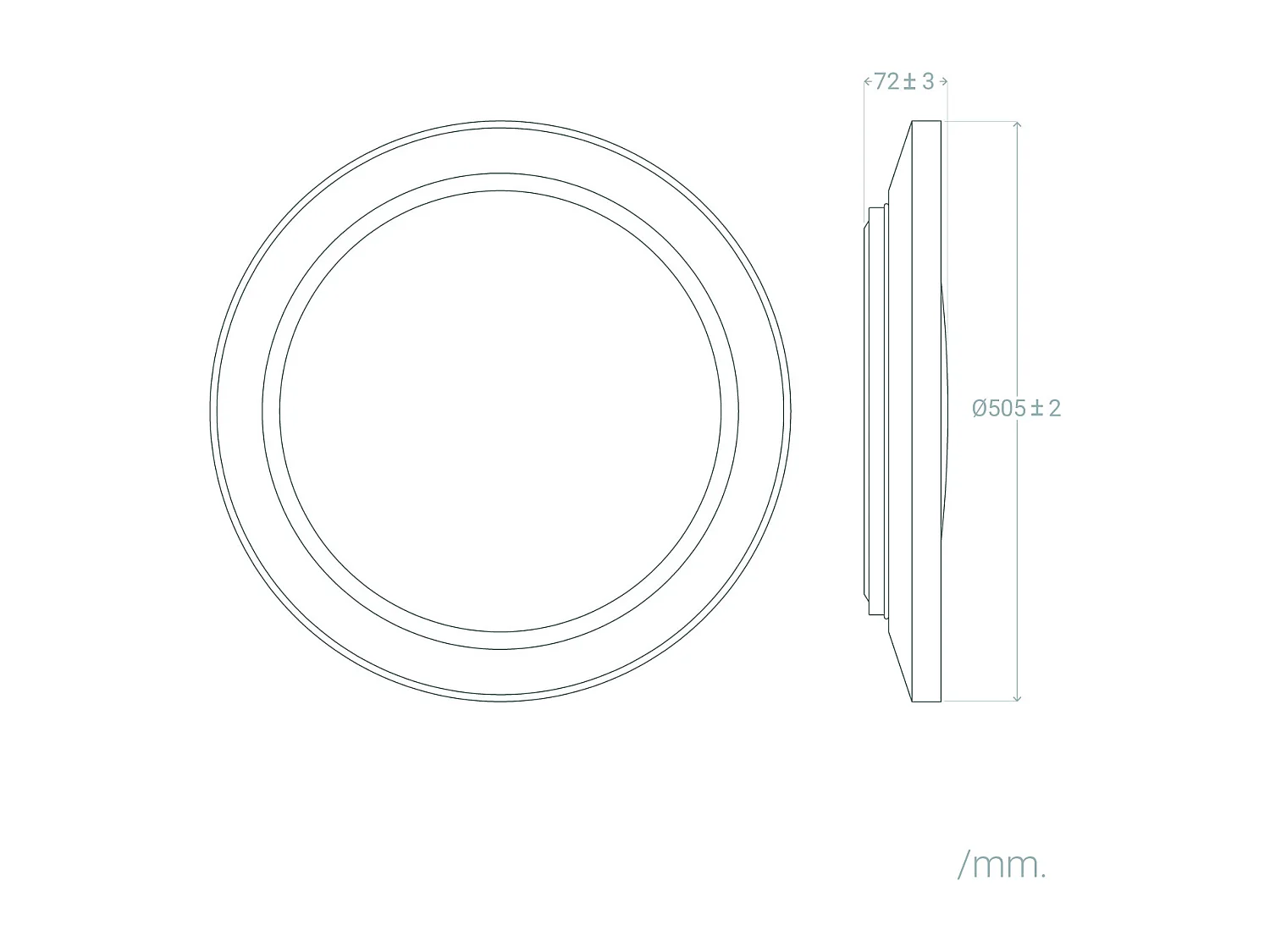 Plafón LED 24W Circular Metal Karry Ø500 mm CCT Seleccionable 2200K - 3000K - 4000K CCT
