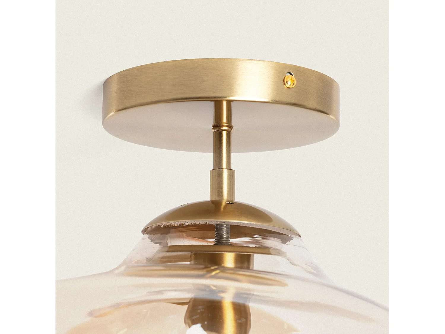 Plafonnier Métal et Verre Halych Ambre