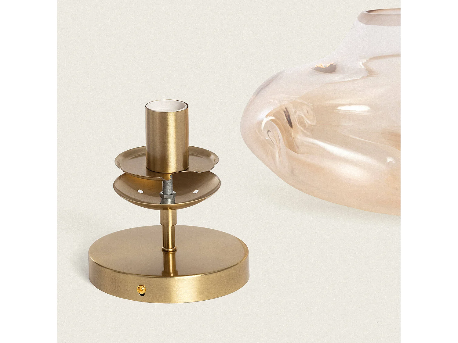 Plafonnier Métal et Verre Halych Ambre