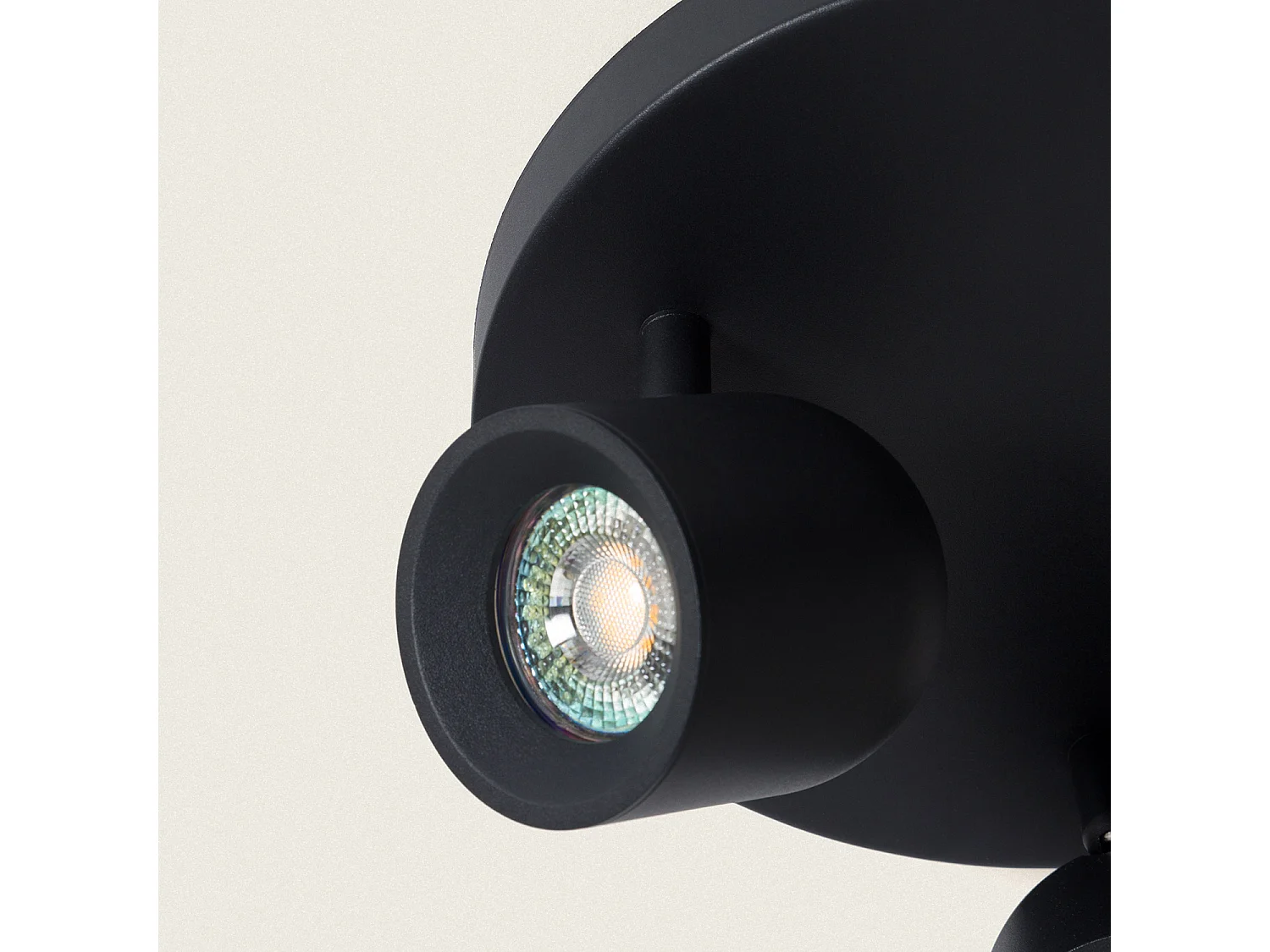 Lampada da Soffitto Circolare Orientabile Alluminio 3 Lampade Caleb Nero