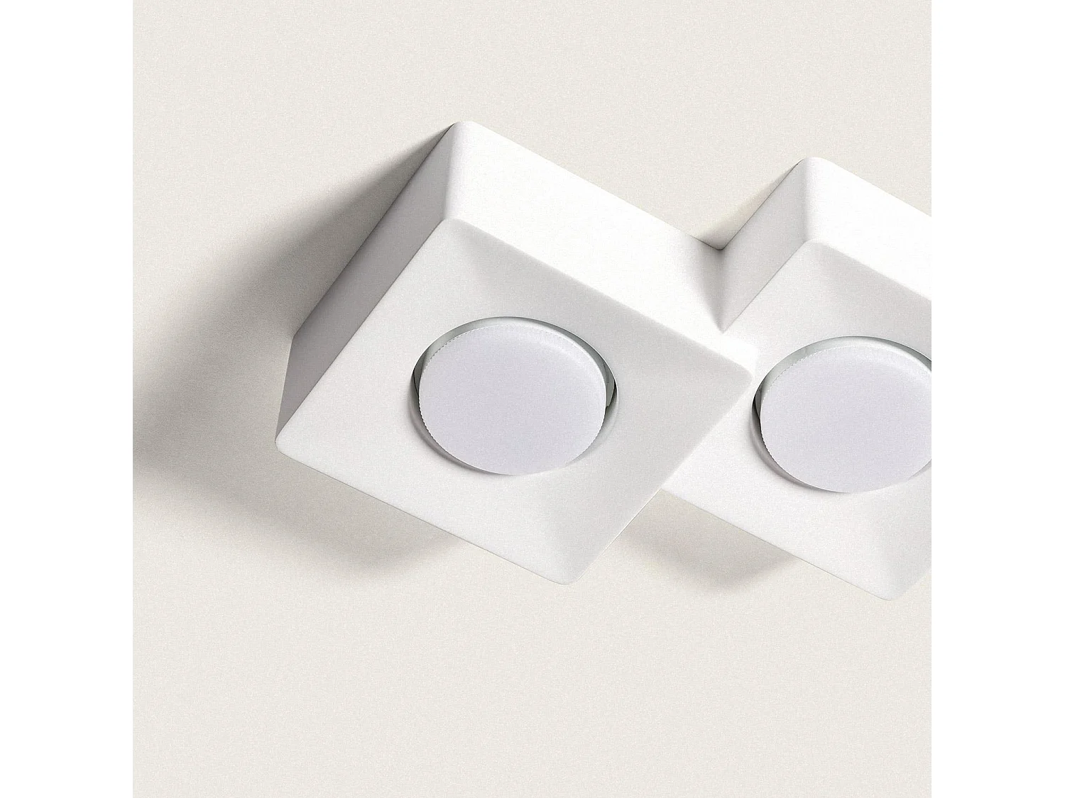 Plafonnier Plâtre 2 Spots Quman Blanc