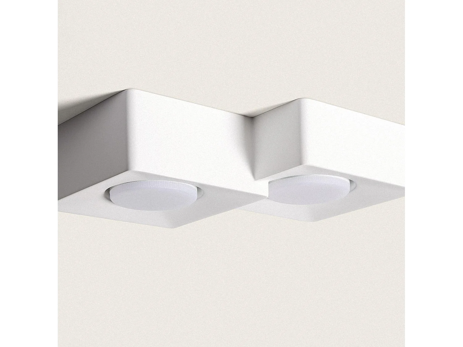 Plafonnier Plâtre 2 Spots Quman Blanc