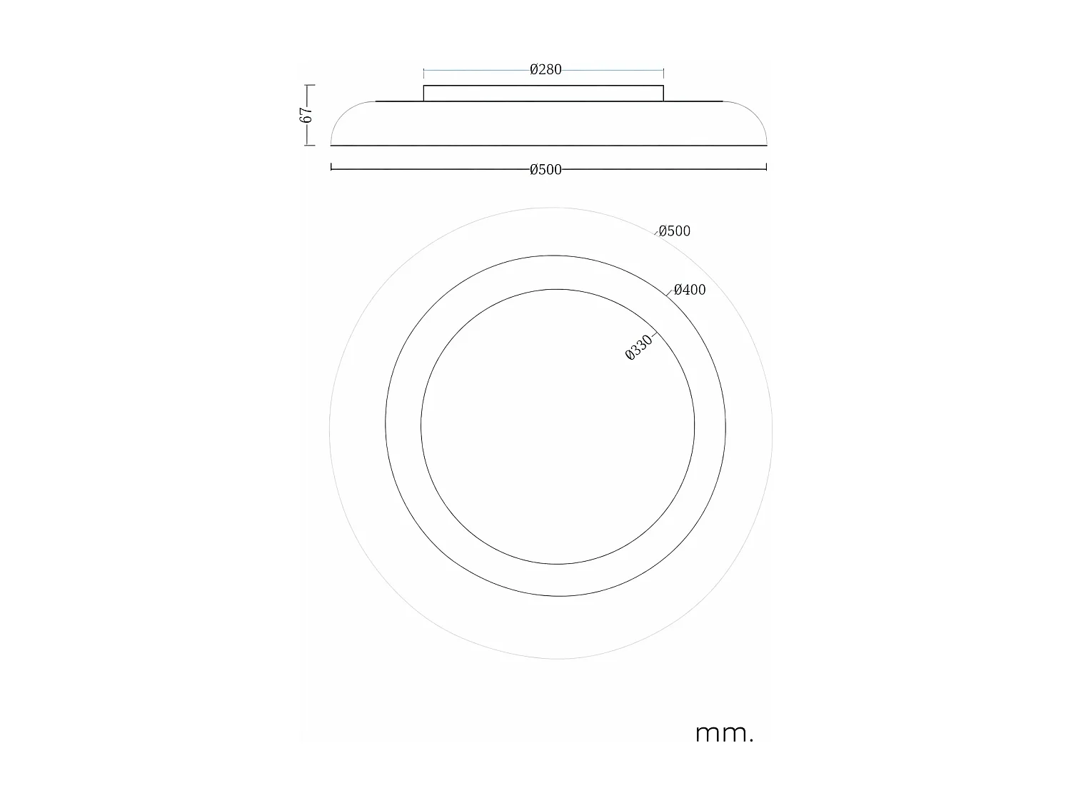 Plafonnier LED 30W Métal Garter Noir mat