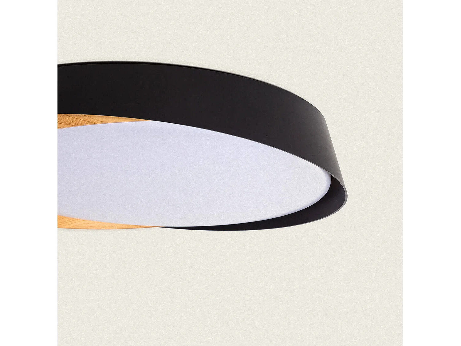 Plafonnier LED 28W Rond Ø420 mm CCT Sélectionnable Nil Noir