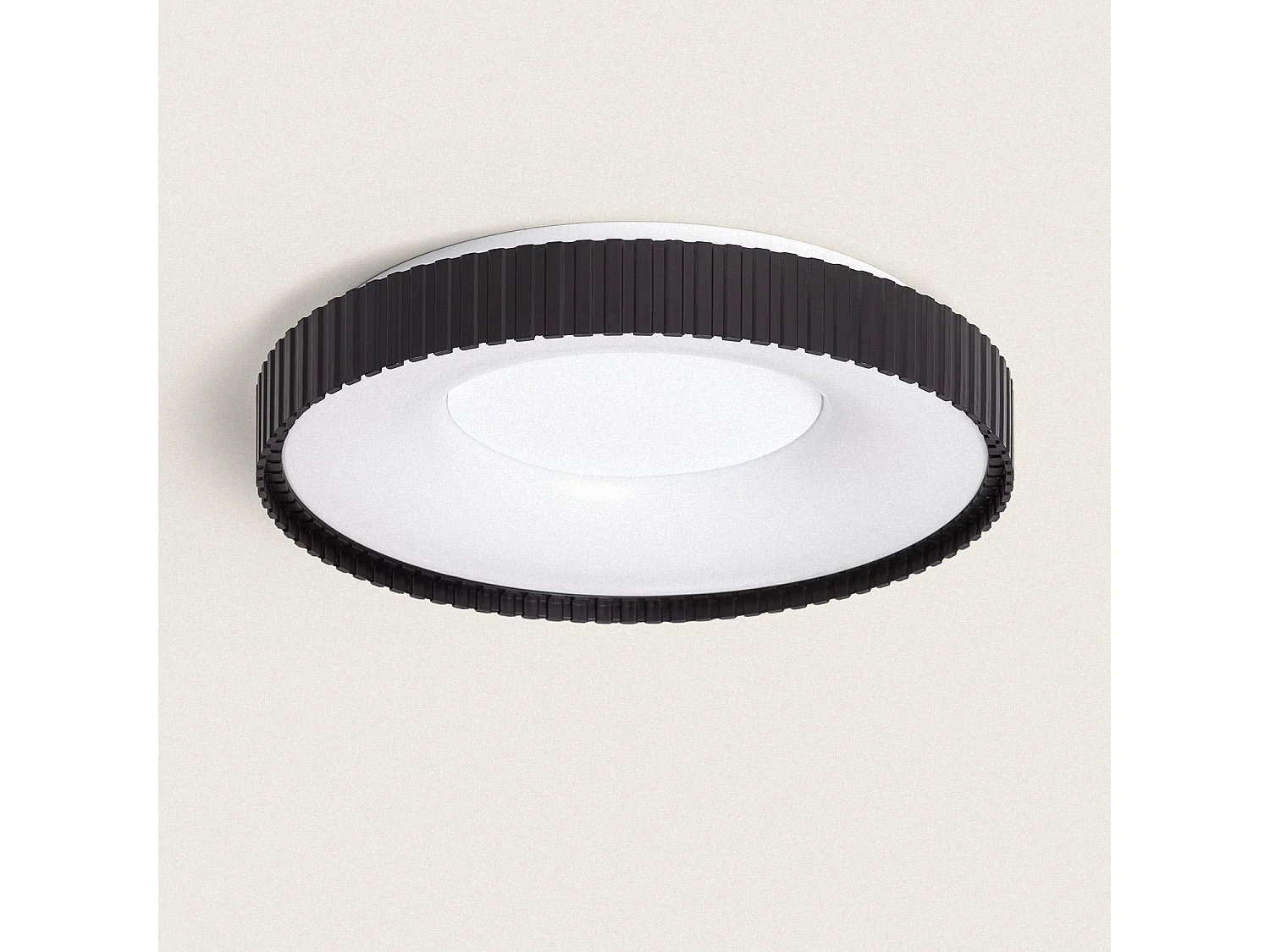 Plafonnier LED 24W Rond Métal CCT Sélectionnable Selectionnable Guerin Noir