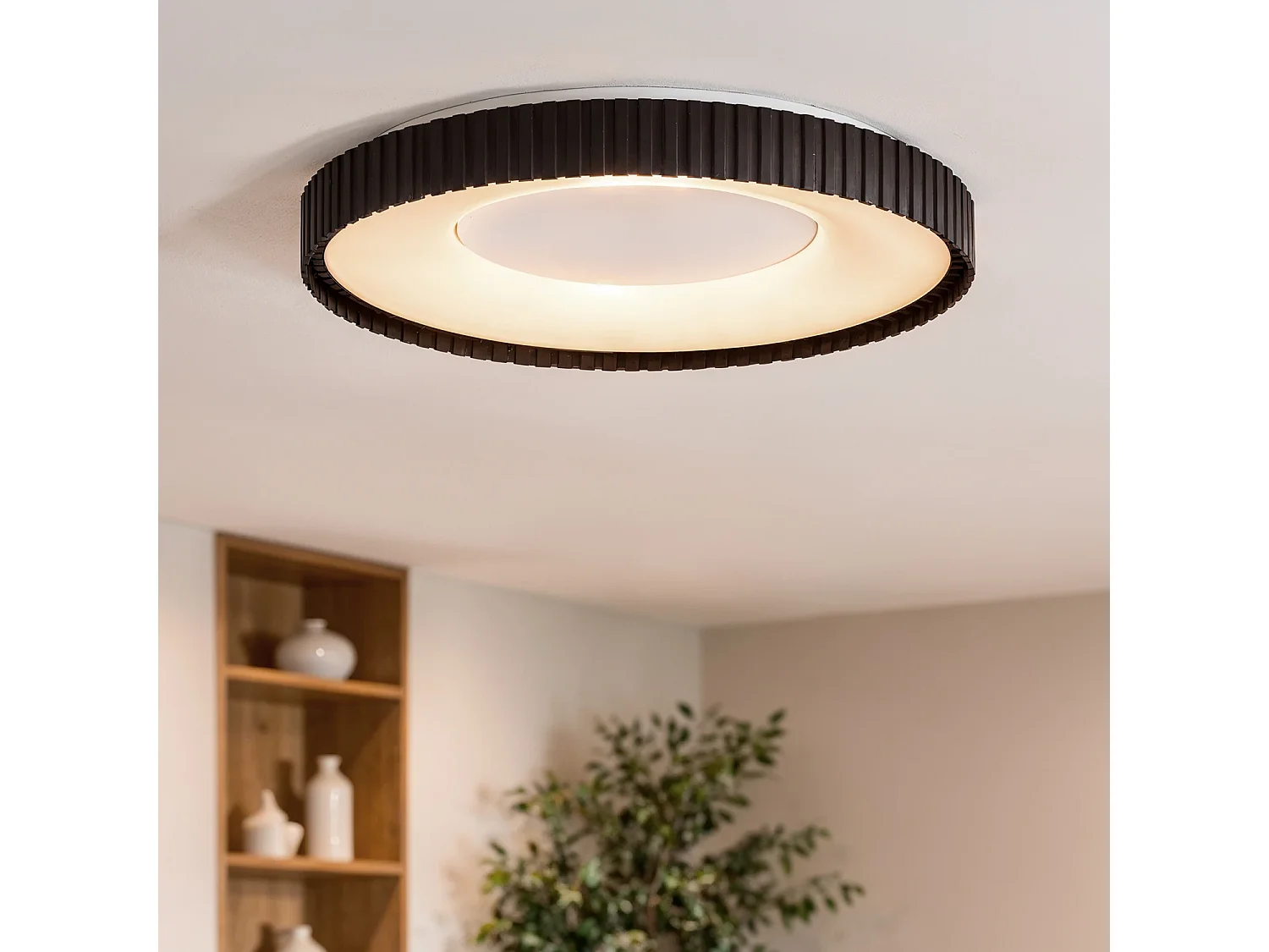 Plafonnier LED 24W Rond Métal CCT Sélectionnable Selectionnable Guerin Noir