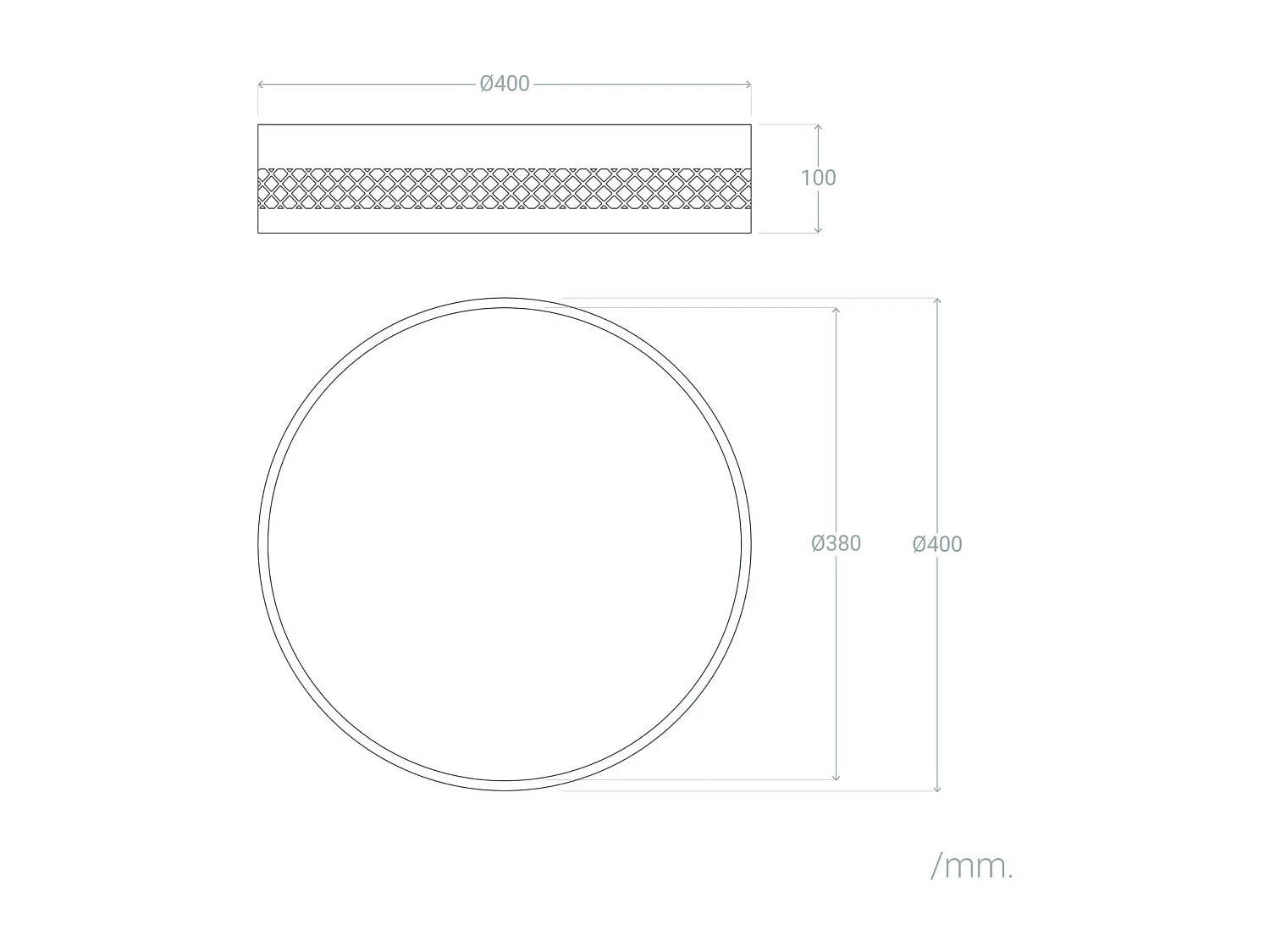 Plafón de Techo LED 30W Metal Saska S Negro Mate